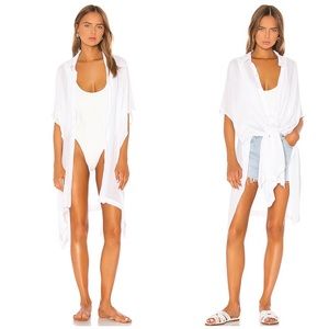 NWT L*SPACE Anita Coverup Sheer White Convertible